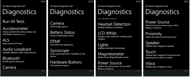 menu diagnostic lumia 800