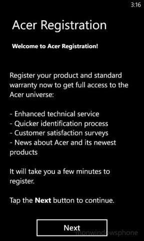 enregistrement acer registration