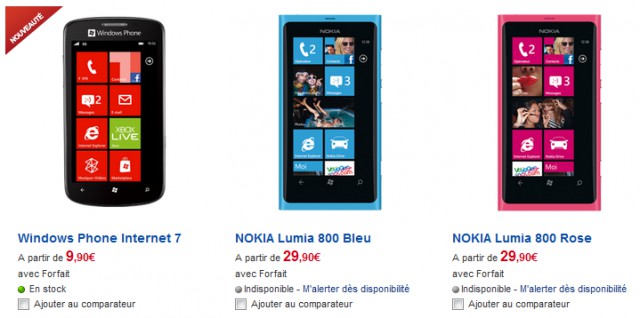 lumia 800 bleu rose sfr