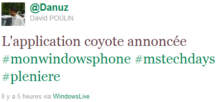 application coyote monwindowsphone