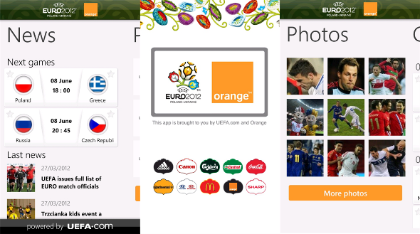 EURO 2012 App WP