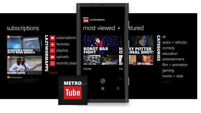 MetroTube application windows phone MWP