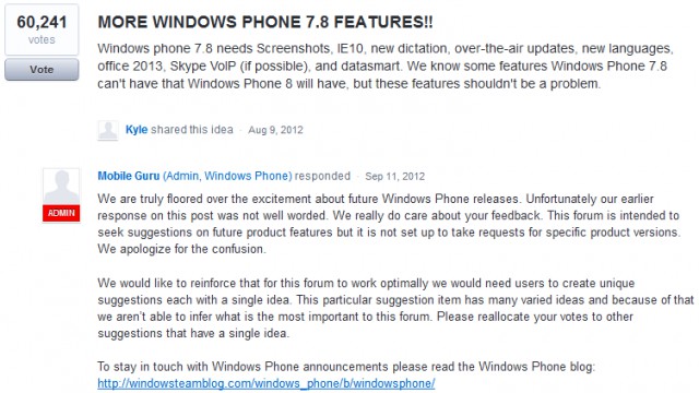 uservoice windows phone 7.8